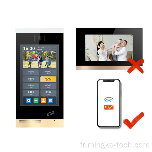 Écran Android 10,1 pouces Système d'interphone vidéo de porte de porte de 10 pouces